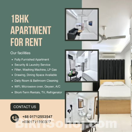 2 Room Furnished Studio Apartment RENT in Bashundhara R/A.